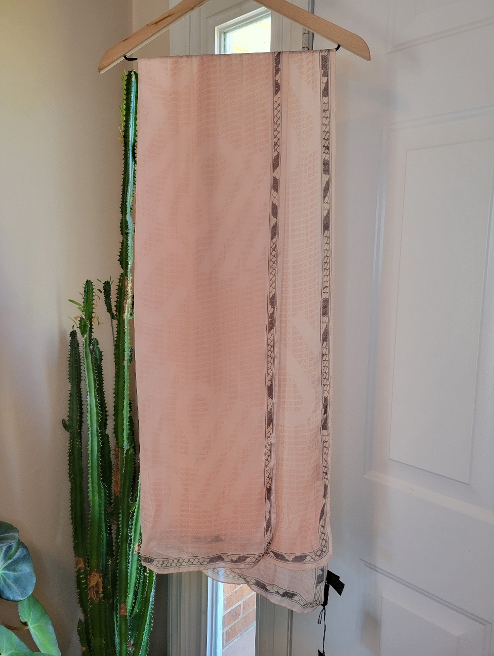 ROBERTO CAVALLI FOULARDS 100% Silk NEW Pink Stola Scarf 70×180in